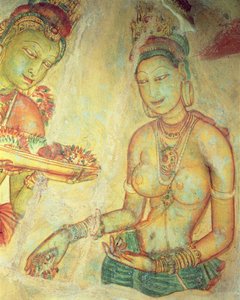 Les Demoiselles des Nuages, de la Forteresse de Roche (détail) - Sri Lankan School